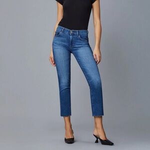 DL1961 Mara Straight Mid Rise Instasculpt Stellar Raw Ankle Jeans Size 31